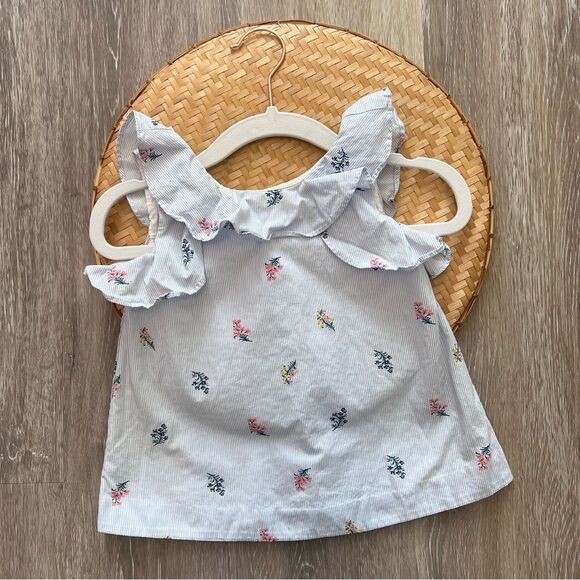 Janie & Jack striped floral ruffle blouse‎ - Picture 1 of 4